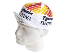 Vintage Cycling Cap - Rossin Festina - Weiss -Berg Fahrrad Geschaft 0024240 vintage cycling caps rossin festina