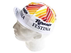 Vintage Cycling Cap - Rossin Festina - Weiss -Berg Fahrrad Geschaft 0024242 vintage cycling caps rossin festina