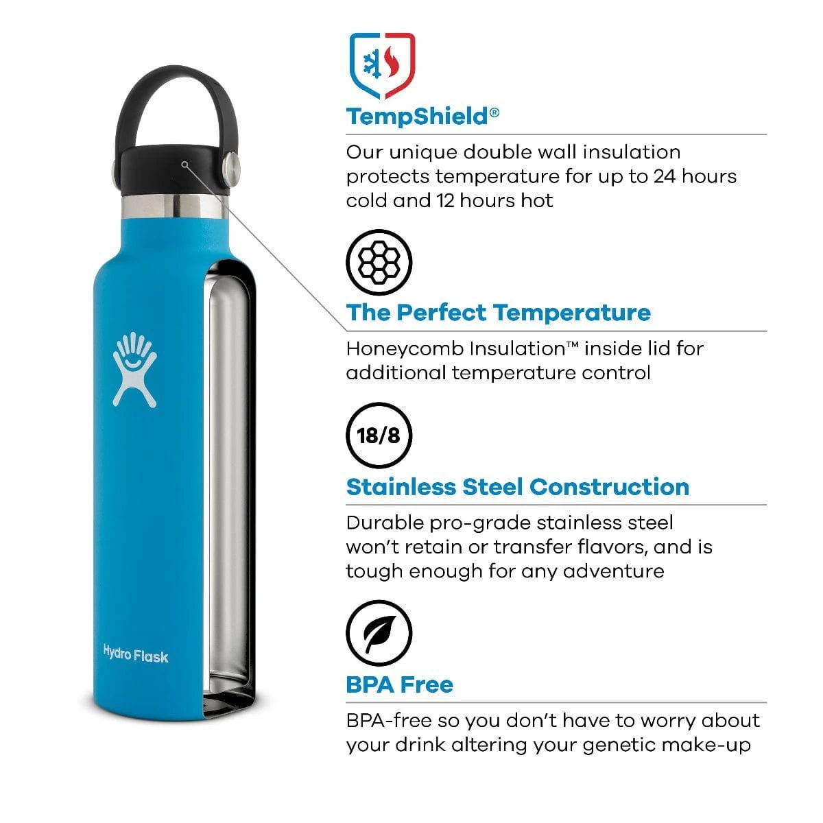 Hydro Flask 21 Oz (621 Ml) Standard Mouth - Seagrass 4 Hydro Flask 21 Oz (621 Ml) Standard Mouth - Seagrass – Bild 2
