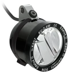 Edelux II-hängend-LED-Scheinwerfer Für Nabendynamos Schwarz Eloxiert