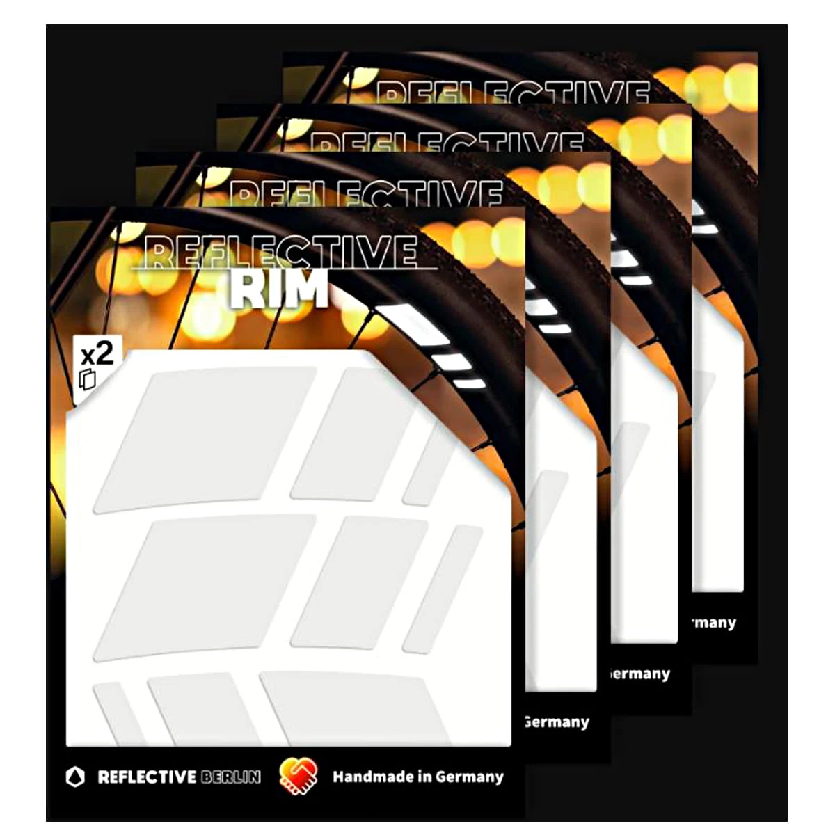 Pack Of 4 Reflective Rim Racer - Weiß 4 Pack Of 4 Reflective Rim Racer - Weiß – Bild 2