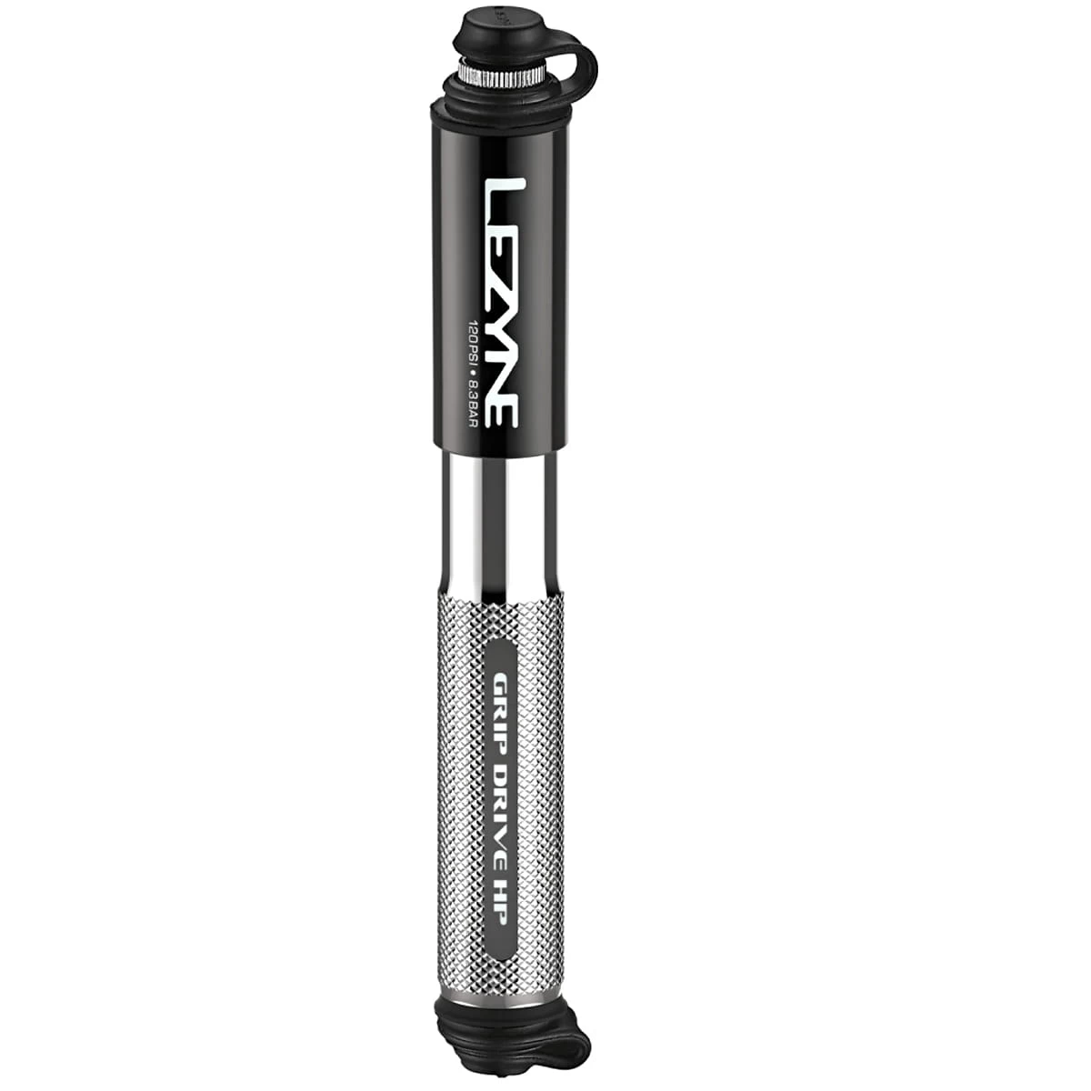 Lezyne Grip Drive HP Medium Minipumpe - Silber 3 Lezyne Grip Drive HP Medium Minipumpe - Silber
